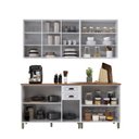 Ver imagem 5 de Cozinha Americana Modulada Balcão 120cm com Tampo Aéreo 120cm Aéreo 80cm Balcão Duplo 80cm Compacta 4 Peças  Paris