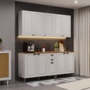 Ver imagem 2 de Cozinha Americana Modulada Balcão 120cm com Tampo Aéreo 120cm Aéreo 80cm Balcão Duplo 80cm Compacta 4 Peças  Paris