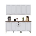 Ver imagem 3 de Cozinha Americana Modulada Balcão 120cm com Tampo Aéreo 120cm Aéreo 80cm Balcão Duplo 80cm Compacta 4 Peças  Paris