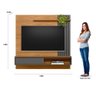 Painel Home Rack Ripado Linea Sevilha Nature / Chumbo (6069-207063) Linea Brasil - 2