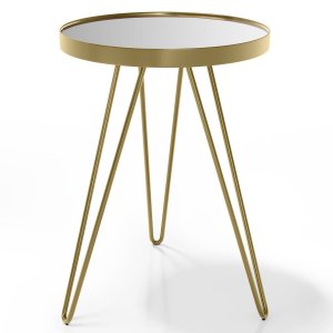 Mesa Apoio Lateral Carisma Aço Dourado - Salas