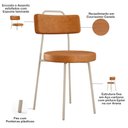 Ver imagem 4 de Kit 06 Cadeiras Decorativas Estofada Sala Jantar Barcelona Arena L02 Couríssimo Canela - Lyam