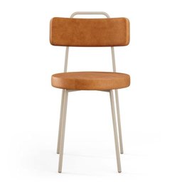 Kit 06 Cadeiras Decorativas Estofada Sala Jantar Barcelona Arena L02 Couríssimo Canela - Lyam - 6