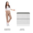Ver imagem 5 de Balcão Armário de Cozinha 100% MDF 80 cm 2 Gavetas Frentes Branco Brilhante Acordes Madesa
