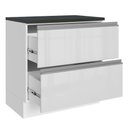 Ver imagem 4 de Balcão Armário de Cozinha 100% MDF 80 cm 2 Gavetas Frentes Branco Brilhante Acordes Madesa