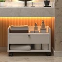 Ver imagem 1 de Gabinete para Banheiro Prisma - Mdp Gaveta e Nicho Off White - J3 Móveis Off White