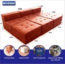 Ver imagem 2 de Sofá Modular Confort com Puff Bom Pastor Terra Cota Veludo PU