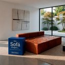 Ver imagem 3 de Sofá Modular Confort com Puff Bom Pastor Terra Cota Veludo PU