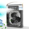 Ventilador Portátil Iluminação Umidificador Climatizador Usb de Mesa Preto 600ml - 11