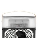 Ver imagem 3 de Ventilador Portátil Iluminação Umidificador Climatizador Usb de Mesa Preto 600ml