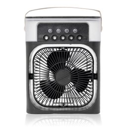 Ventilador Portátil Iluminação Umidificador Climatizador Usb de Mesa Preto 600ml - 7