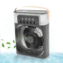 Ventilador Portátil Iluminação Umidificador Climatizador Usb de Mesa Preto 600ml - 6