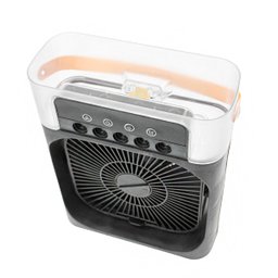 Ventilador Portátil Iluminação Umidificador Climatizador Usb de Mesa Preto 600ml - 10