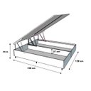 Ver imagem 4 de Cama Box Baú Queen Bipartido Blindado Suede Cinza Com Pistão A Gás