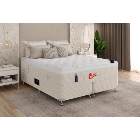 Cama Box + Colchão Castor King Vitagel Euro One Face Pocket 180x200x59cm