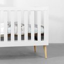 Ver imagem 4 de Berço Mini Cama Noah com Pés Retrô Natural - Branco Abra Casa
