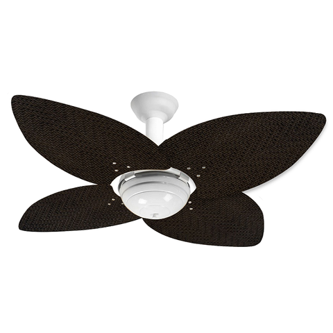 Ventilador de Teto Office Jet Aspen Venti-delta 4Pás Rattan Tabaco + Controle 110V Branca