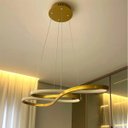 Ver imagem 5 de Lustre Pendente Infinito Led Arco Perfil 3 em 1 Moderno Hall de Entrada Sala de Jantar Recepçao Hote