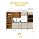 Ver imagem 3 de Cozinha Completa Modulada Berlim 13 Portas 3 Gavetas MDF-MDP 340cm Freijó-Off-White