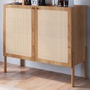 Ver imagem 2 de Balcão Bar 2 Portas 93cm Palhinha Pé Madeira 27928 Oslo Artesano - Hanover/pé Roble