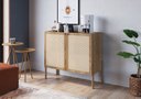 Ver imagem 1 de Balcão Bar 2 Portas 93cm Palhinha Pé Madeira 27928 Oslo Artesano - Hanover/pé Roble