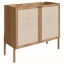 Ver imagem 3 de Balcão Bar 2 Portas 93cm Palhinha Pé Madeira 27928 Oslo Artesano - Hanover/pé Roble