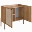 Ver imagem 4 de Balcão Bar 2 Portas 93cm Palhinha Pé Madeira 27928 Oslo Artesano - Hanover/pé Roble