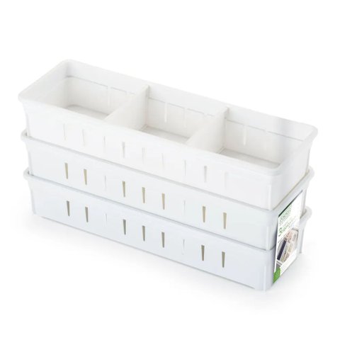 Conjunto 03 Organizadores Gavetas com Divisória - 1910 - DASPLAST Conjunto 03 Organizadores Gavetas 
