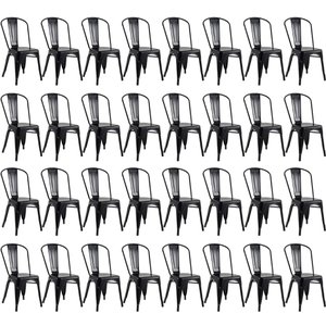 Kit 32 Cadeiras Iron Tolix - Preto - Semibrilho