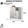 Cômoda Quarto Mdf Infantil Bebê 4 Gavetas 1 Porta Resistente:branco - 5