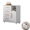 Cômoda Quarto Mdf Infantil Bebê 4 Gavetas 1 Porta Resistente:branco - 2