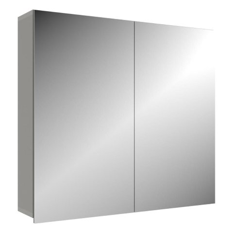 Espelheira para Banheiro 2 Portas com Prateleiras 77cm Multimóveis CR10179 Cimento
