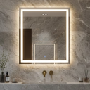 Ver imagem 2 de Espelho Led 60x60 Luz 3 Cores Fria Neutra Quente Iluminação Jateado 0,60 X 0,60 Quadrado Touch 60cm