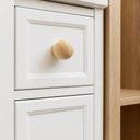 Ver imagem 3 de Kit 5 Puxadores de Madeira Redondos P/ Móveis Gavetas Armários Modelo Bola