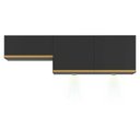Ver imagem 3 de Kit 2 Armários de Cozinha Aéreos 3 Portas com Leds Veneza Multimóveis Mp2146 Preto/dourado
