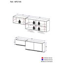 Ver imagem 4 de Kit 2 Armários de Cozinha Aéreos 3 Portas com Leds Veneza Multimóveis Mp2146 Preto/dourado