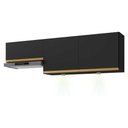 Ver imagem 1 de Kit 2 Armários de Cozinha Aéreos 3 Portas com Leds Veneza Multimóveis Mp2146 Preto/dourado
