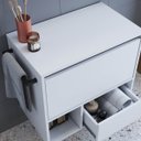 Ver imagem 2 de Gabinete de Banheiro Suspenso C/ Toalheiro 60cm Branco Bh8050