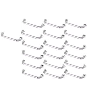 Barra Alça de Apoio Kit 19 Uni Aço Inox 30cm Acessibilidade Cadeirante Gestante Idoso Segurança Anti