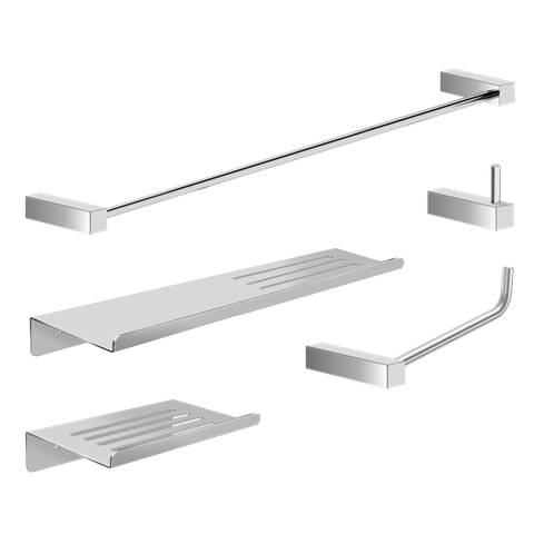 Kit de Acessórios para Banheiro Escovado 5 Peças 2101tr Grego Metal