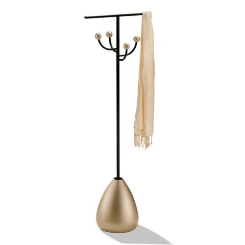 Cabideiro Ekko Preto Fosco Base Bronze Light Metalizado 165cm - 75111