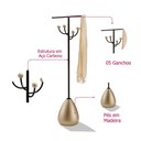 Ver imagem 4 de Cabideiro Ekko Preto Fosco Base Bronze Light Metalizado 165cm - 75111