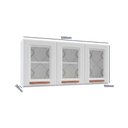Ver imagem 4 de Armário Aéreo P- Cozinha Mirage New Aço 3 Portas C-vidro 120cm Branco-preto - Telasul