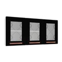 Ver imagem 1 de Armário Aéreo P- Cozinha Mirage New Aço 3 Portas C-vidro 120cm Branco-preto - Telasul
