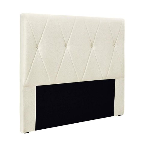 Cabeceira Casal Elisa 140cm Estofada Fixação no Box Mdf-mdp Linho Rústico Creme Loja Sheep