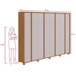 Guarda-roupa Casal 100% Mdf 8 Portas Easy Glow com Pés Amendoa Clean/off White - 4