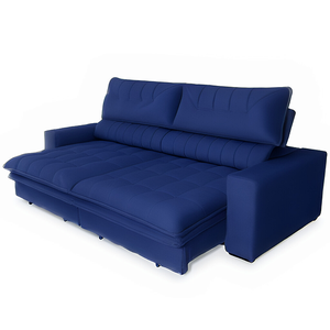 Sofá Retrátil Reclinável 3,10m (bi- Partido) - Tec.platinum (azul Marinho)