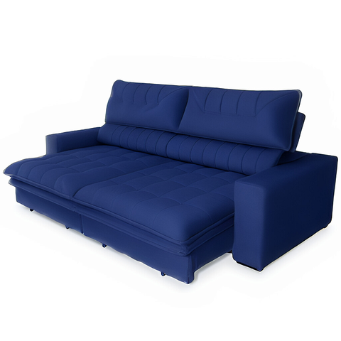 Sofá Retrátil Reclinável 3,10m (bi- Partido) - Tec.platinum (azul Marinho)