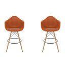 Ver imagem 4 de Conjunto com 2 Banquetas para Sala de Jantar Arm PP Dsw Laranja/Tangerina