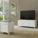 Ver imagem 1 de Rack e Mesa Lateral para Sala de Estar Multi Bertolini - Branco